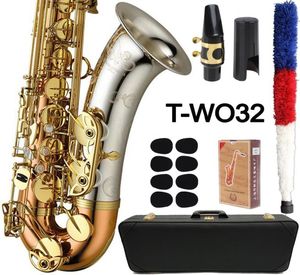 Mfc tenor saxofone two32 prateado ouro laca chaves sax tenor bocal palhetas pescoço instrumento musical acessórios 2877997