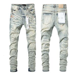 Purple Brand Jeans, trendige amerikanische Jeans mit geradem Bein in Used-Optik und schmutziger Waschung