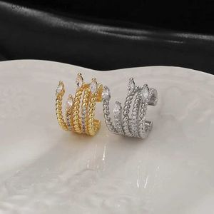 Ear Cuff Ear Cuff 1 piece of multilayer zircon ear clip earrings suitable for womens geometric ear sleeves parties fashionable gold silver colored jewelry gifts Y240