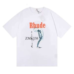 Rhude Shorts Mens Rhude T Shirt Tracksuits Designer Shorts Printing Letter Black White Rainbow Color Summer Fashion Cotton Sports Suit Rhude Shirt 4412