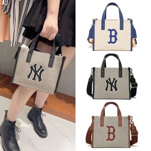 2023 Yeni Kore Mlbny Bir Omuz Tuval Torbası Su Kova Çantası Bir Omuz El Taşıyıcı Crossbody Tote Çanta Instagram Modaya