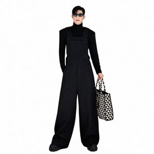 IEFB Designer Korean FI Woolen Jumpsuit Menwear Casual Wide Shoulder Strap Wide Leg Overalls 2023 Herbst Persality 9C2564 C1Gp #