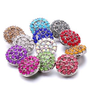 Novo snap jóias strass redondo 18mm botões de pressão de metal caber diy botão snap pulseira colar acc