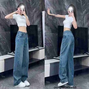 Designer Correct Edition AutumnWinter New Versatile Casual Pants High Waist Slim Straight Leg Wide Leg Drop Feeling Jeans for Women U4QS