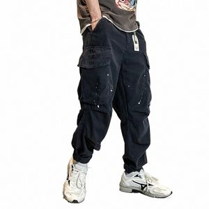 2022 Japanese Streetwear Fi Trends Cargo Pants Men Clothing Harajuku Casual Harem Trousers High Quality Khaki Joggers D3J8#