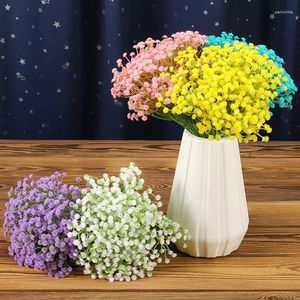 装飾的な花5PCSミニプラスチックベビーベビーブリード人工花高品質DIYデスクホームベッドルームウェディングデコレーションドライ