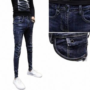 FI 2022 MÄNS SPRING SOMMER Slim Fit Stretch Skinny Jeans Men Teenagers Cowboy School Students Guy Tight LG Pencil Pants D7i1#