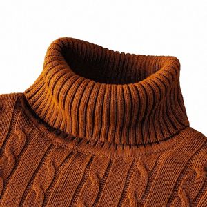 new Winter Warm Turtleneck Sweater Casual Men's Rollneck Warm Knitted Sweater Keep Warm Men Jumper Knit Woolen Sweater v2aV#