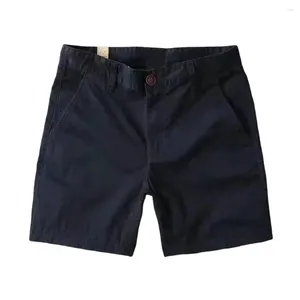 Shorts masculinos homens praia casual carga com bolsos de cintura elástica cor sólida para verão streetwear bolso