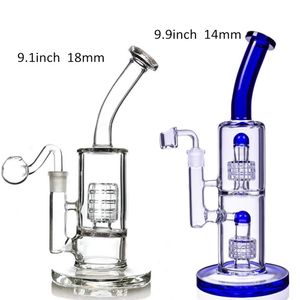 Matrix Perc Bong Bubbler Collo piegato Bong per fumatori Pipa ad acqua in vetro spesso Riciclatore Olio Dab Rigs Accessori per shisha