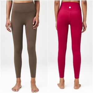 LL-350 kvinnors byxor yoga outfit sportkläder springa benstrumpbyxor byxa övning vuxen hög midja fitness slitage flickor elastisk mager gym yoga byxa