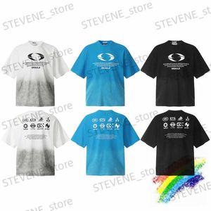 Herr t-shirts gradient vintage tvättade grailz t shirt män kvinnor 1 1 bästa kvalitet tie-färgad t-shirt överdimensionerad t topp t240325