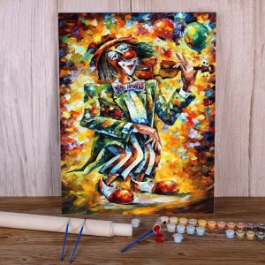 Numero adorabile clown pittura fai da te per numero pacchetto dipinti acrilici 40*50 assi per numeri decorazione domestica per bambini manuale