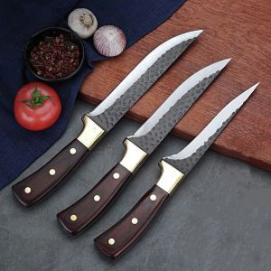 Messer geschmiedet Küche Kochmesser Set Edelstahl Fleisch Fisch Obst Gemüse Slicer Metzger Boning Cleaver BBQ Messer mit Abdeckung