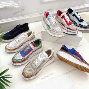 Embroidered Suede mesh Sneakers Platform shoes 35-42 women size nama stitch grip crochet run walk trainer ribbed sole knit rainbow biscotti beige designer sock boots