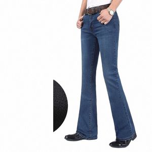 nave gratuita 2023 uomini di alta qualità inverno verme inverno pile nera blu stivale jeans busin casual flare pantaloni mid waist pantaloni t6r8#