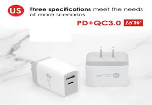 18W PDQC30 유형 C 충전기 빠른 벽 충전기 EU 영국 미국 플러그 iPhone Xiaomi Samsung6684711