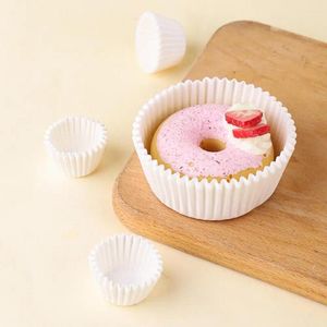 Baking Moulds 1 Set Muffin Cup Food Grade Waterproof Oilproof Non-stick White Mini Cupcake Paper Liner Dessert Tool Kitchen Gadget