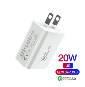 Dhl 20w pd carregador de carregamento rápido typec adaptador de energia doméstica para telefone inteligente useplug com caixa de varejo rápido 3322495