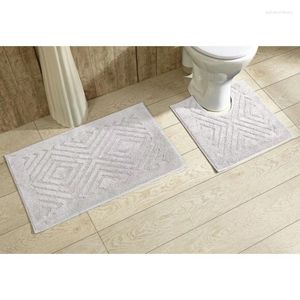 Mattor Bättre trender Trier Polyester 2 -stycken Badmatta set - White Kitchen Mat Room Decor Mattor för golv