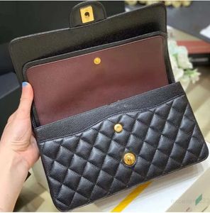 10A Top Tier Quality Jumbo Double Flap Bag Luxury Designer 25CM 30cm Real Leather Caviar Lambskin Classic All Black Purse Quilted Handbag Shoulde 5588ess