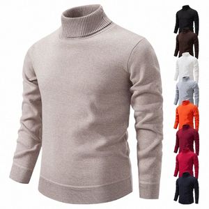 winter Fleece Warm Sweaters Men's Turtleneck Sweater Knitted Pullovers Knitwear Thicken Men Casual Jumper Slim Fit Pure Sweater o3S5#