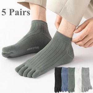 Мужские носки, 5 пар, летние мужские носки с пятью пальцами, тонкий хлопковый носок с отдельными пальцами, низкий вырез до щиколотки, спортивные, высокое качество