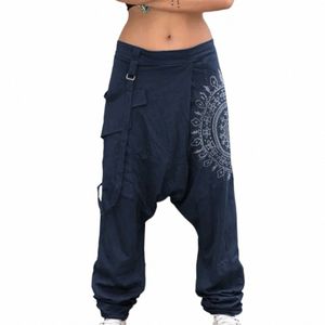 Männer Casual Elastische Taille Baggy Hosen LG Harem Hosen Boho Low Rise Drop Crotch Retro Drucken Lose Hosen Männer Kleidung 2024 M1kz #