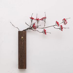 Vasi Vaso da parete in legno cinese vintage Decorazioni per la casa Soggiorno Accessori per ufficio Vaso da fiori Decorazione moderna nordica