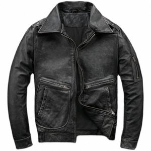 Homens de couro genuíno jaqueta motocicleta casaco fino aviati moto motociclista casacos para homem 5xl chaqueta de los hombres viagem streetwear q84q #