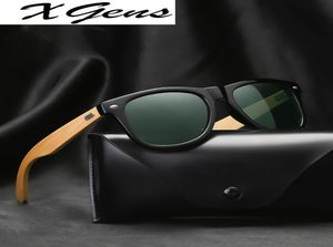 Fashionabla trärolglas för män Kvinnor Bambu trä Vintage Square Driving Sun Glasses Luxury Brand Designer Black Eyewear2748717