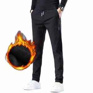 winter New Men's Sweatpants Baggy Jogger Pants Hip Hop Streetwear Drawstring Fleece Lined Casual Work Trousers Male Clothing c1LA#