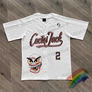 Men's T-Shirts V-neck cardigan Cartoon Graffiti Print Baseball Jersey T Shirt Men Women High Quality Top Ts T-Shirt T240325