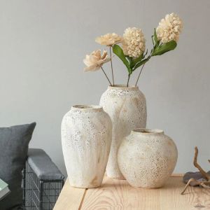 Filmer Nordic Big Flower Vase Modern Minimalist Living Room Pottery Dried Flowers Ceramic Pot Vases Retro Rough Clay Pots Home Decor