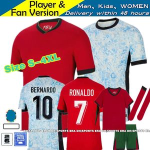 S-4XL 2024 Euro Cup Portuguesa Portugal Soccer Jerseys women Men Kids Kit 24 25 National Team RONALDO B.FERNANDES JOAO FELIX FERNANDES player Fan Football Shirt