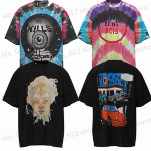 Mens Tshirts Mens T Shirt Designer T Shirts Women Tshirt Graphic Tee Clothing Clothes Hipster Vintage Washed Fabric Street Graffiti Bokstäver folie Tryck Löst Fitti