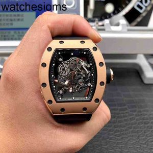 RichaMill Swiss ZF Factory Watch Business Leisure Mechanical Rms055 Fully Automatic Watch Mei Gold Case Tape Trend Men