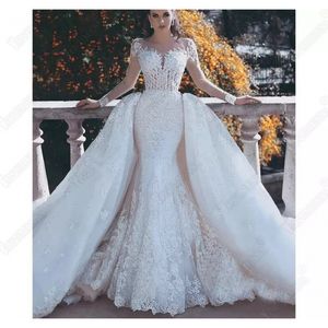 Gorgeous Lace Boho mermaid Wedding Dresses 2024 luxury Sexy New garden sexy Long train Bridal Gowns backless Robes de mariage vestido de novia plus size bride Dress