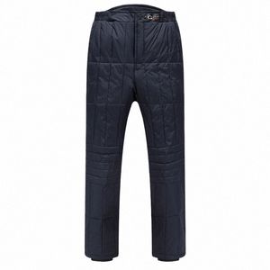 Pantaloni invernali a vita alta da uomo Double Face 80% pantaloni imbottiti in piumino d'anatra bianca spessi pantaloni caldi da mantenere pantaloni da padre PT-154 F2FX #