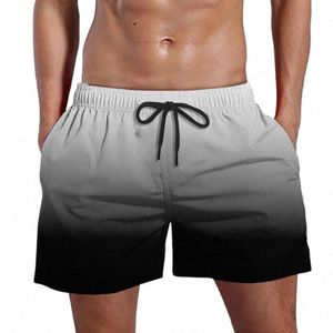 Calções de praia masculinos com cordão ajustável Shorts de ginástica Calções de praia de secagem rápida com cordão elástico na cintura para Fitn b0dq #