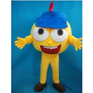 Trajes da mascote de luxo bola amarela mascote fantasia vestido personagem carnaval celebração natal traje da mascote