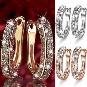 Hoop Huggie Delysia King ThreeSided Earmuffs Luxury Rhinestone Girl Earring Clip 240326