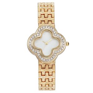 Fashion Four Leaf Grass Diamonds Women's Beimu Dial Quartz Watch