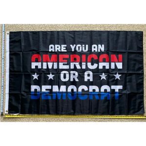 Akcesoria Donald Trump Flag Darmowa wysyłka Czy jesteś Amerykaninem lub demokratą Bla Desantis 2024 USA Znak 3x5 'YHX0229