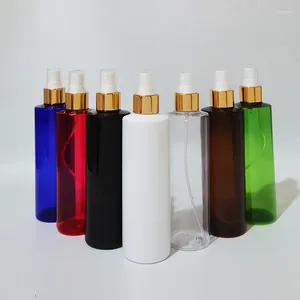 Bottiglie di stoccaggio 20 pezzi 250 ml Vuota Pompa spruzzatrice in alluminio dorato Contenitori cosmetici Bottiglia d'acqua di profumo in plastica con cura della pelle