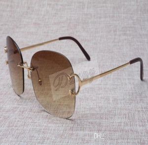 Whole Neutral Frameless Metal Sunglasses 4193829 Men039s High quality fashion Sunglasses Size 6218135mm1613199