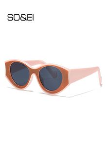 Sonnenbrille Fashion Cat Eye Twokolor -Rahmen Frau Vintage Leopard Trends Sonnenbrille Männer Oval Linsen Brillen Schatten UV4002938765