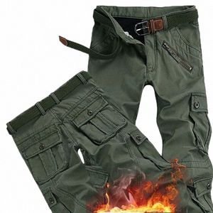 Männer Winter verdicken Fleece Hosen Cargo taktische Hose Overalls Herren Militär Cott Casual Hosen warme lose Baggy Jogger Hosen q4xH #