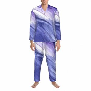 mármore impressão sleepwear outono aquarela fluxo abstrato casual solto oversize pijama define manga lg na moda lazer casa terno q3zz #