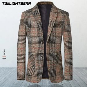 Nuova giacca da uomo giacca da uomo britannica in tessuto semplice con tracolla da lavoro set abbigliamento da uomo Conjuntos De Blazer B1F1732 240326